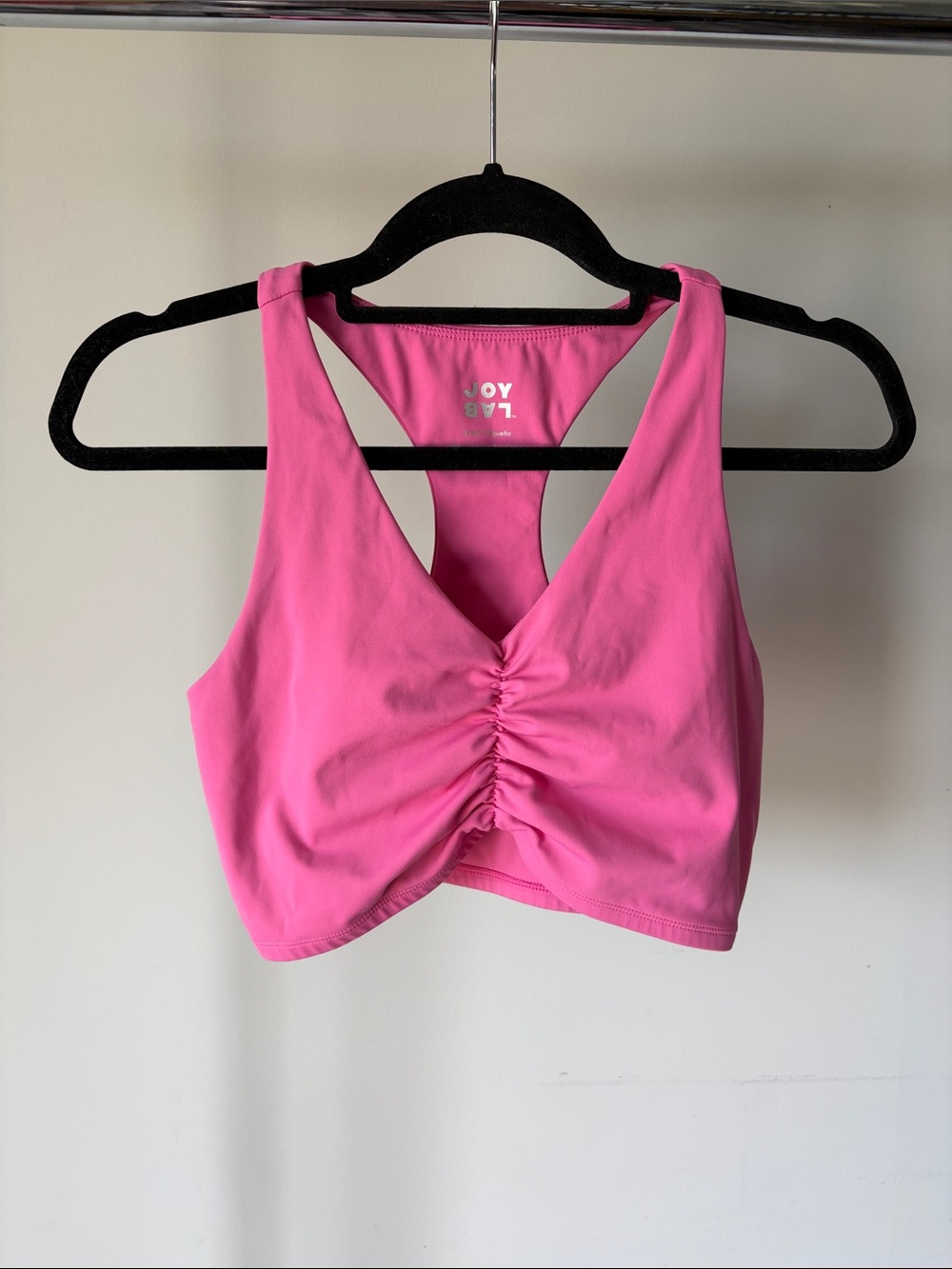 JoyLab Pink Ruched Front Sports Bra